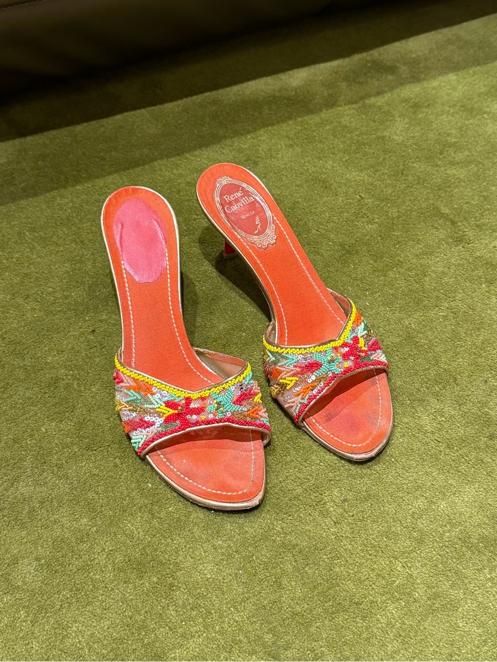 René Caovilla
Colorblock Pattern Sequin Embellishments Slides - Picture 3 of 6